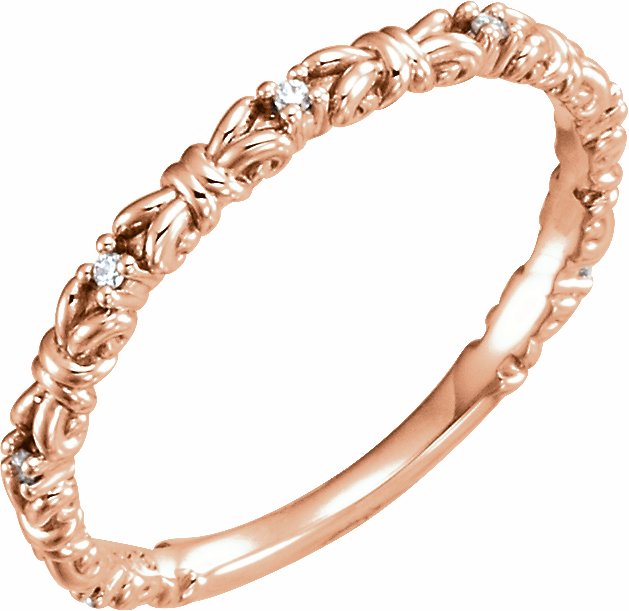 14K Rose .04 CTW Diamond Stackable Ring