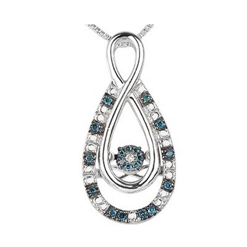 Gems One Silver (SLV 995) Diamond Rhythm Of Love Neckwear Pendant  - 1/10 ctw