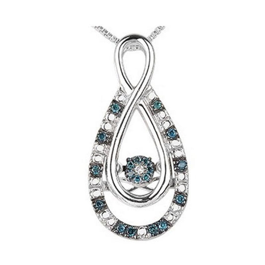 Gems One Silver (SLV 995) Diamond Rhythm Of Love Neckwear Pendant  - 1/10 ctw
