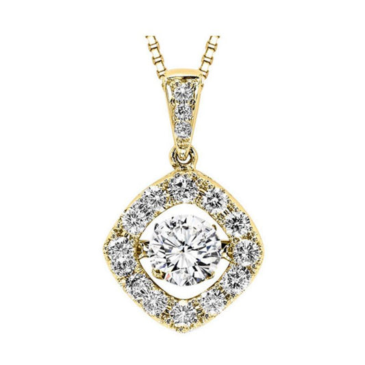 Gems One 14KT Yellow Gold & Diamond Rhythm Of Love Neckwear Pendant  - 1 ctw