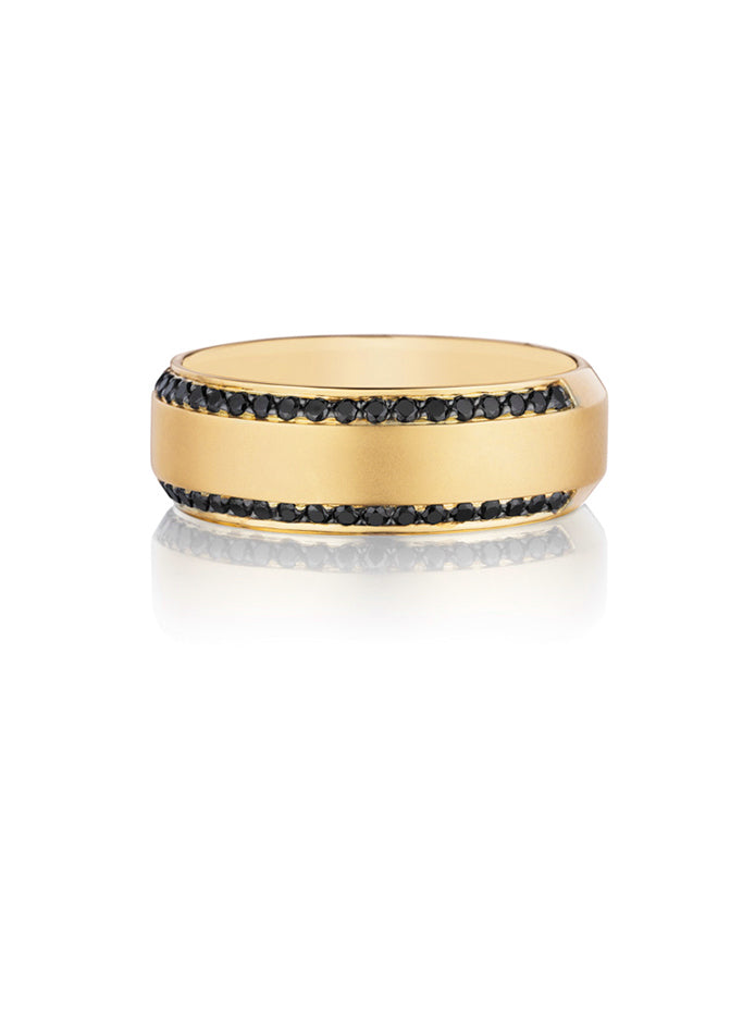 Henri Daussi 7mm Men's Wedding Band MB2 14k Gold Yellow 0.50 Ctw.