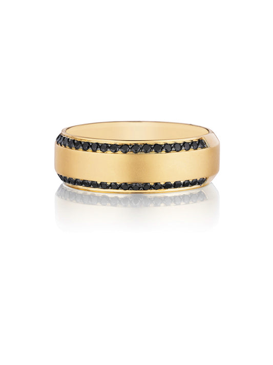 Henri Daussi 7mm Men's Wedding Band MB2 14k Gold Yellow 0.50 Ctw.