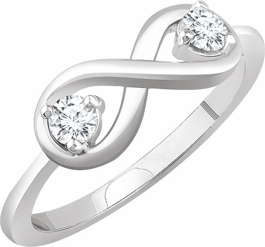 14K White 1/4 CTW Diamond Infinity-Inspired Ring
