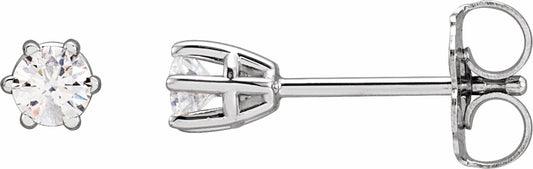 14K White 3 mm I3 1/5 CTW Diamond 6-Prong Wire Basket Earrings