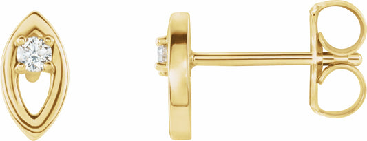 14K Yellow .05 CTW Diamond Solitaire Earrings