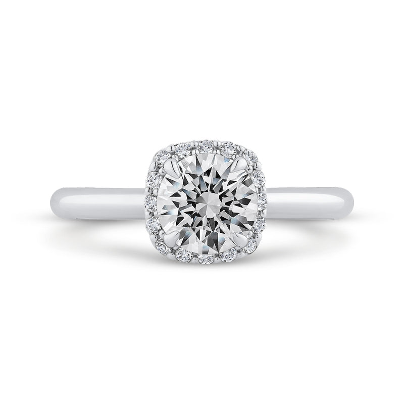 Shah Luxury 14K White Gold Diamond Engagement Ring (Semi-Mount)