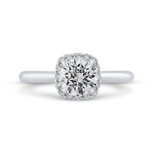 Shah Luxury 14K White Gold Diamond Engagement Ring (Semi-Mount)