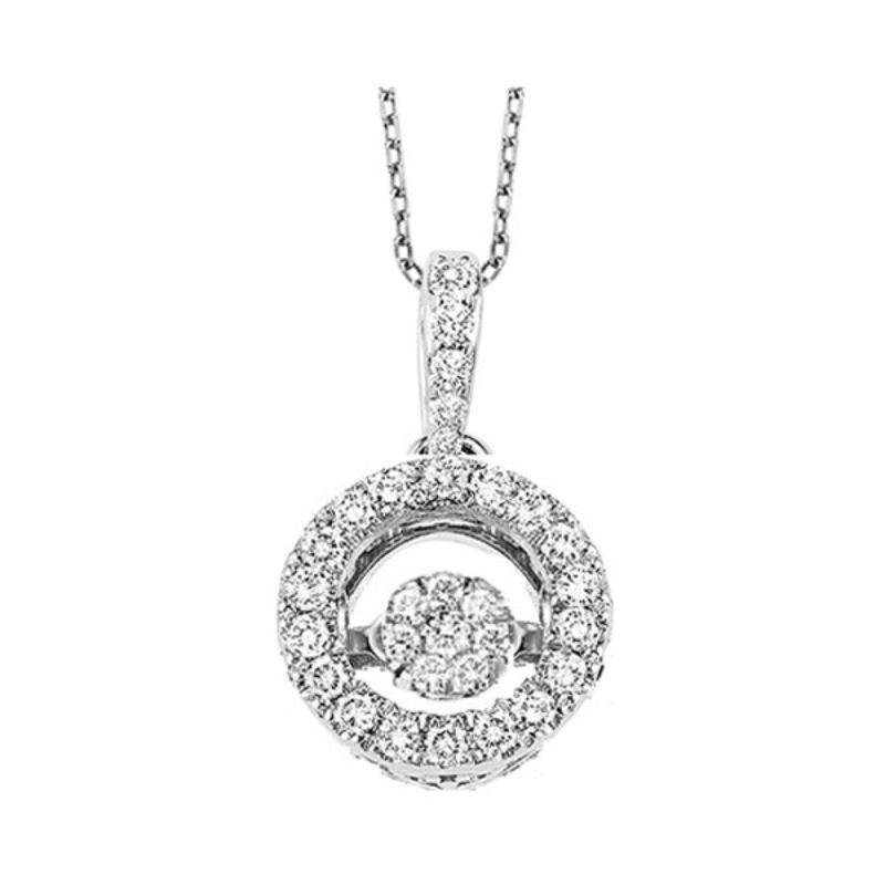 Gems One 14KT White Gold & Diamond Rhythm Of Love Neckwear Pendant   - 5/8 ctw