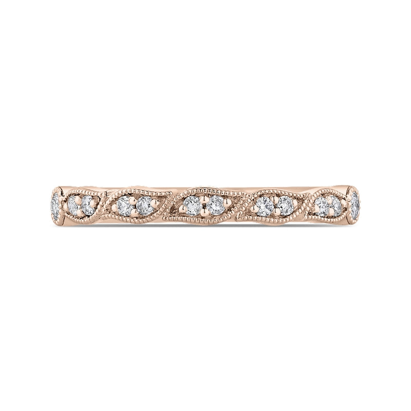 Shah Luxury Half-Eternity Wedding Band In Round Diamond 14K Rose Gold