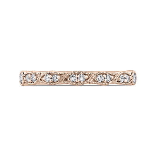 Shah Luxury Half-Eternity Wedding Band In Round Diamond 14K Rose Gold