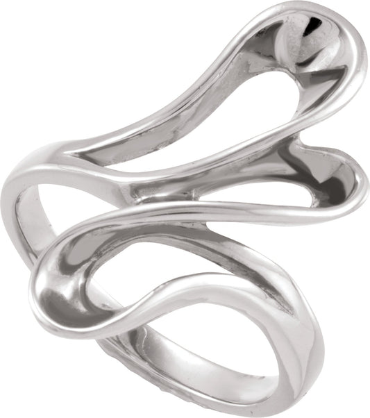 14K White Freeform Ring