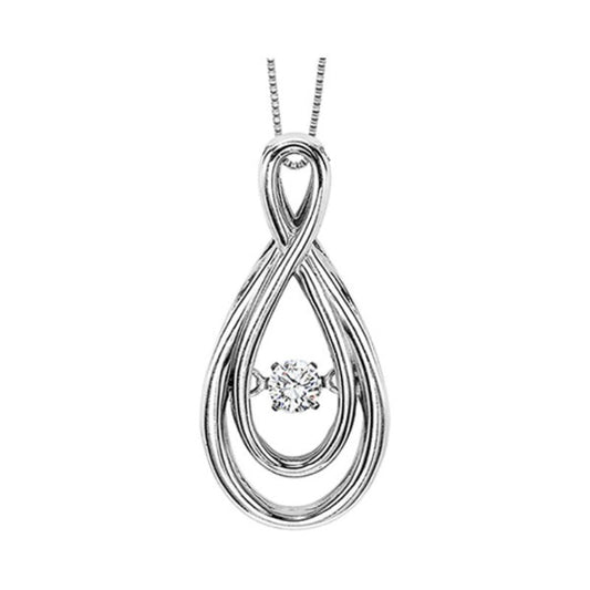 Gems One 14KT White Gold & Diamond Rhythm Of Love Neckwear Pendant  - 1/10 ctw