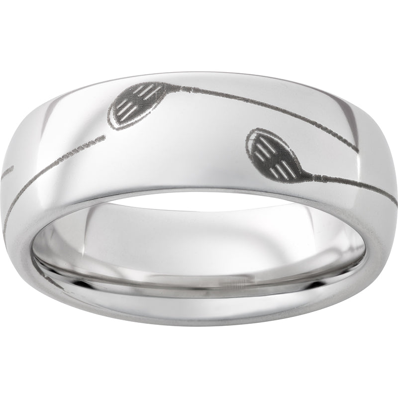 Serinium Domed Band with Golf Club Laser Engraving