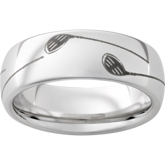 Serinium Domed Band with Golf Club Laser Engraving