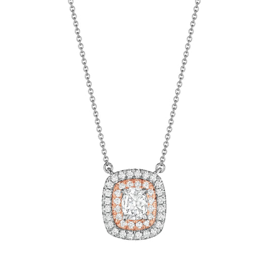 Henri Daussi Rose Platinum Diamond Pendant