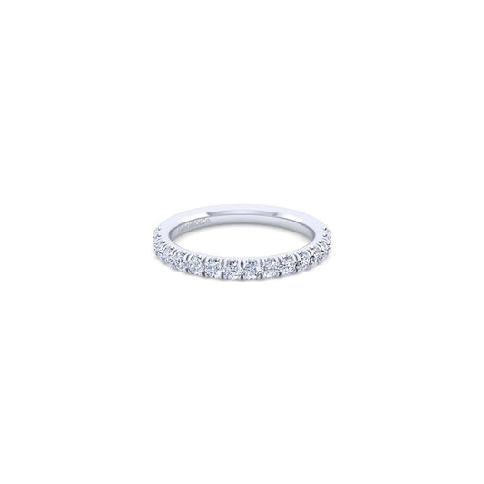 Gabriel & Co. 14k White Gold Contemporary Diamond Wedding Band