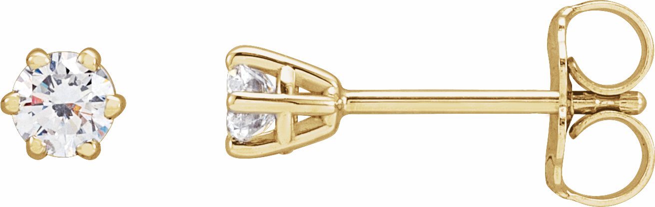 14K Yellow 3.2 mm I3 1/4 CTW Diamond 6-Prong Wire Basket Earrings