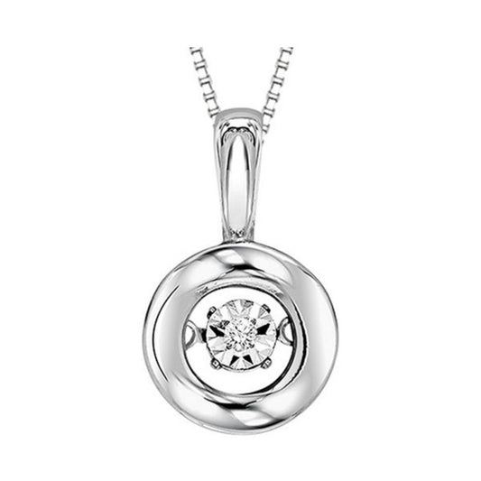 Gems One 10KT White Gold & Diamond Rhythm Of Love Neckwear Pendant  - 1/10 ctw