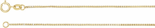 14K Yellow .75 mm Solid Box 7 Chain
