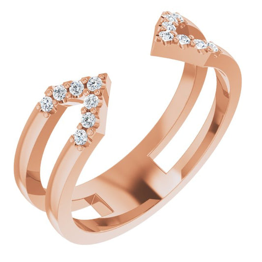 14K Rose 1/6 CTW Diamond Geometric Ring