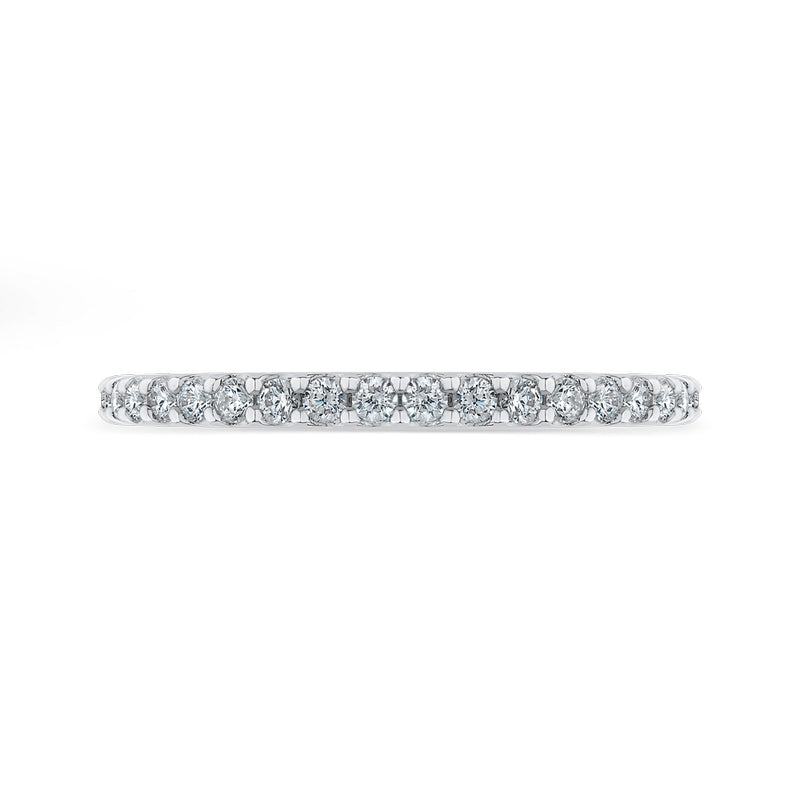 Shah Luxury 14K White Gold Round Diamond Wedding Band