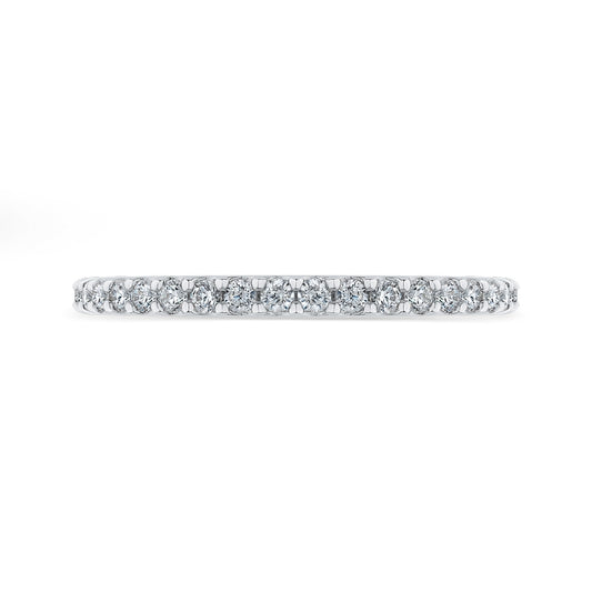 Shah Luxury 14K White Gold Round Diamond Wedding Band