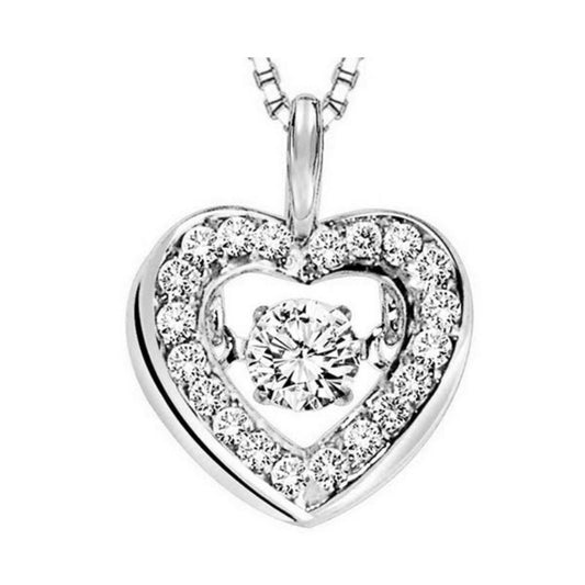 Gems One 14KT White Gold & Diamond Rhythm Of Love Neckwear Pendant  - 1/3 ctw
