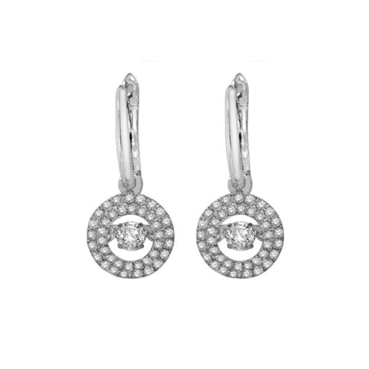 Gems One 14KT White Gold & Diamond Rhythm Of Love Fashion Earrings  - 1/2 ctw