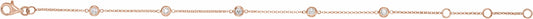 14K Rose 1/4 CTW Diamond Bezel-Set 5-Station Bracelet