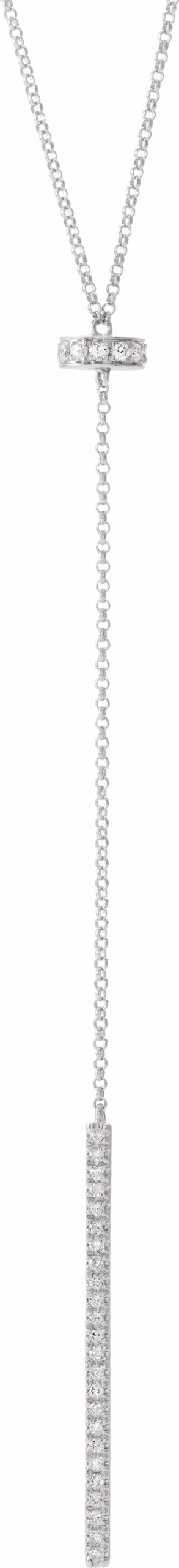 14K White 1/4 CTW Diamond Bar Y 15-17 Necklace