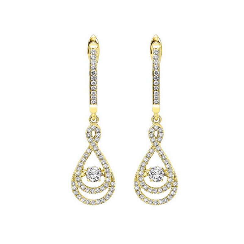 Gems One 14KT Yellow Gold & Diamond Rhythm Of Love Fashion Earrings  - 1/2 ctw