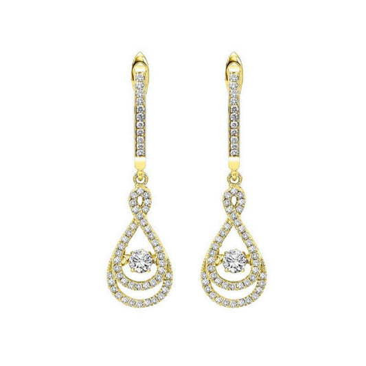 Gems One 14KT Yellow Gold & Diamond Rhythm Of Love Fashion Earrings  - 1/2 ctw