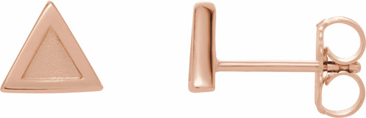 14K Rose Petite Triangle Earrings
