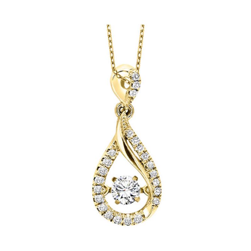 Gems One 10KT Yellow Gold & Diamond Rhythm Of Love Neckwear Pendant  - 1/6 ctw