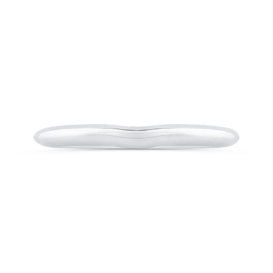 Shah Luxury 14K White Gold Plain Wedding Band