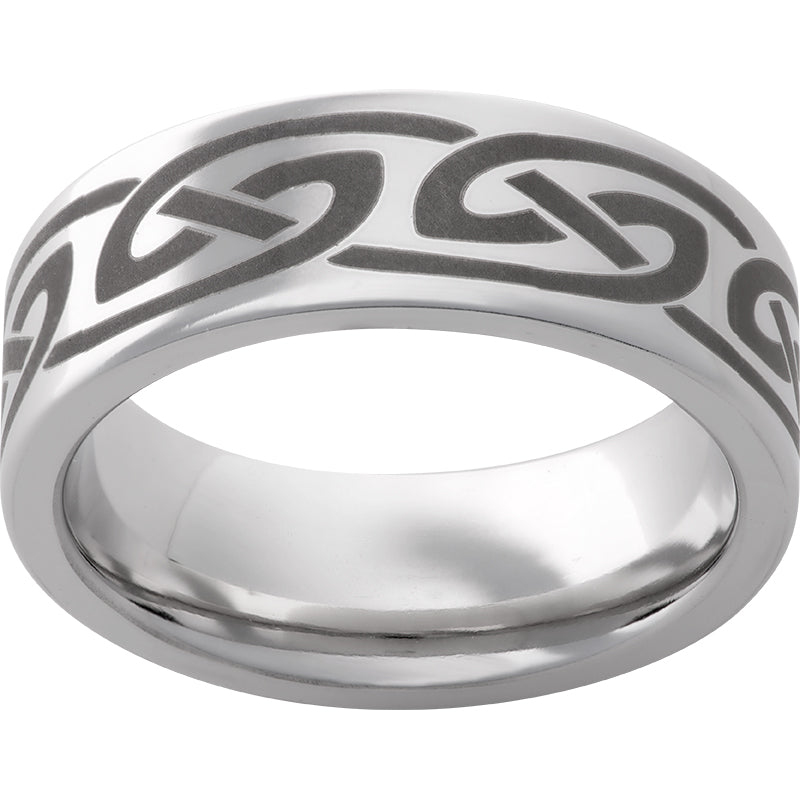 Serinium Pipe Cut Band with Knot Laser Engraving