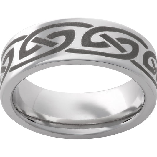 Serinium Pipe Cut Band with Knot Laser Engraving