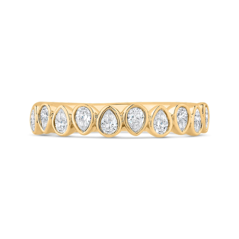 Shah Luxury 14K Yellow Gold Round Cut Diamond Wedding Band