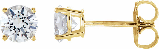 14K Yellow 1 CTW Diamond Earrings