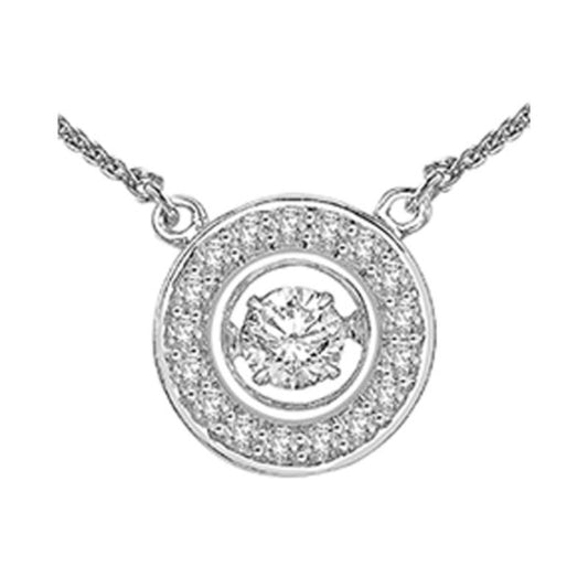 Gems One 14KT White Gold & Diamond Rhythm Of Love Neckwear Pendant  - 1/4 ctw