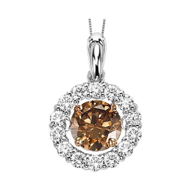 Gems One 14KT White Gold & Diamond Rhythm Of Love Neckwear Pendant  - 1/4 ctw