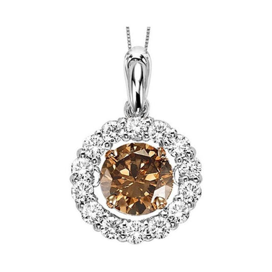 Gems One 14KT White Gold & Diamond Rhythm Of Love Neckwear Pendant  - 1/4 ctw