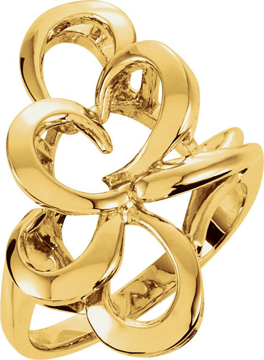 14K Yellow Metal Fashion Ring