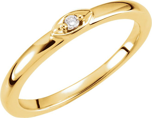 14K Yellow .025 CTW Diamond Stackable Ring