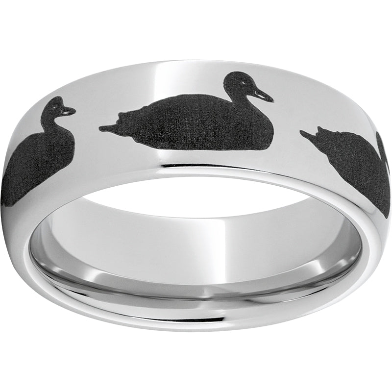 Serinium Domed Band with Duck Laser Engraving