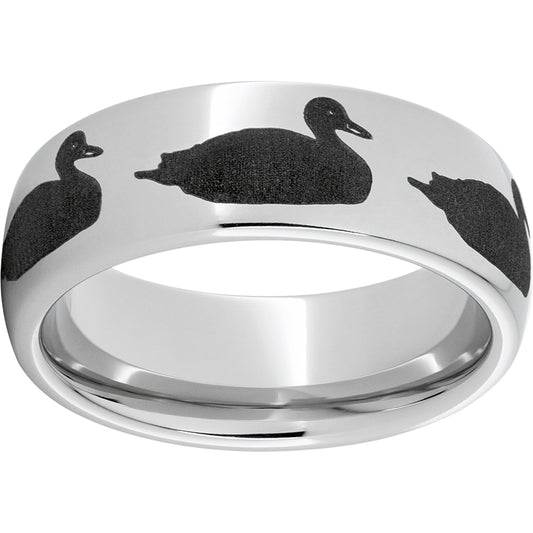 Serinium Domed Band with Duck Laser Engraving