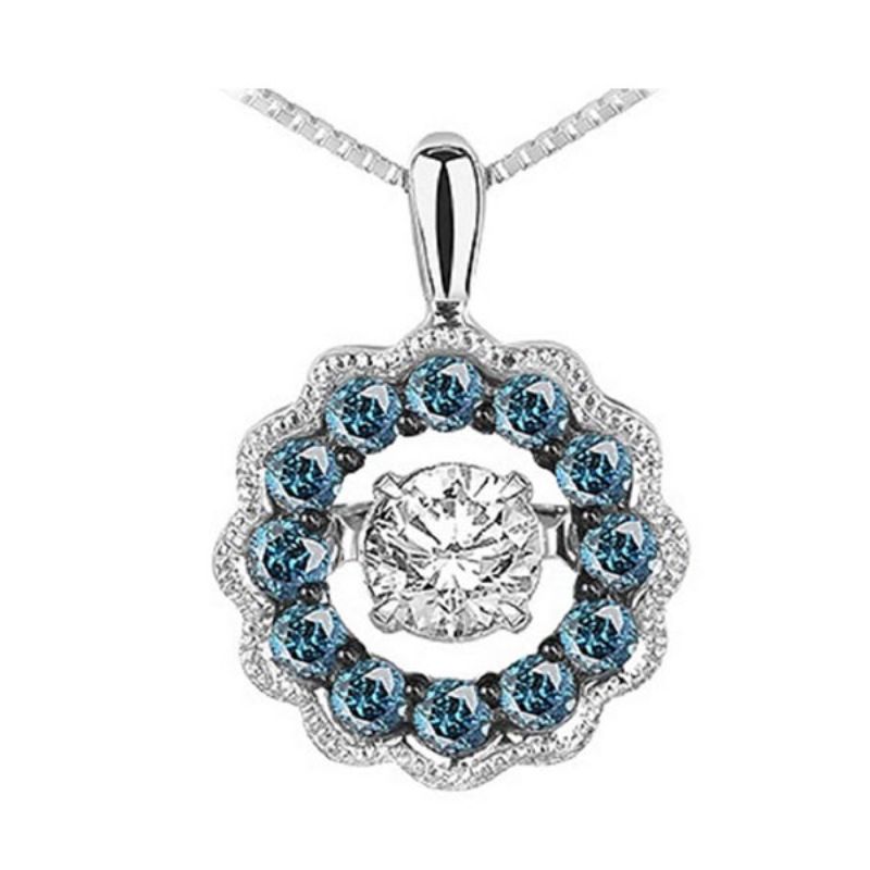 Gems One 14KT White Gold & Diamond Rhythm Of Love Neckwear Pendant  - 3/8 ctw