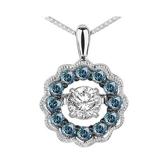 Gems One 14KT White Gold & Diamond Rhythm Of Love Neckwear Pendant  - 3/8 ctw