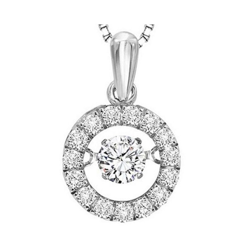 Gems One 14KT White Gold & Diamond Rhythm Of Love Neckwear Pendant  - 1/5 ctw