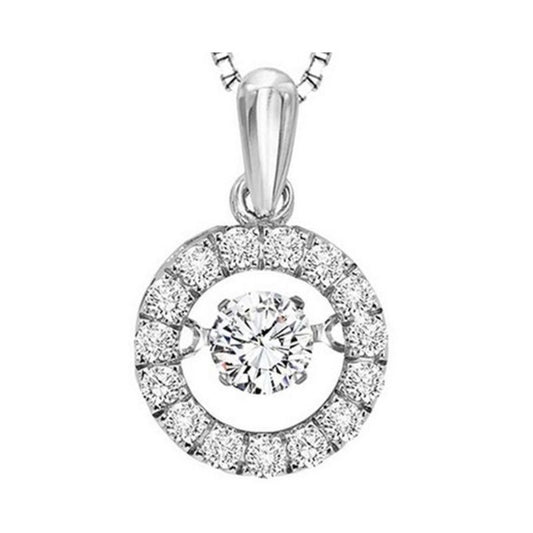 Gems One 14KT White Gold & Diamond Rhythm Of Love Neckwear Pendant  - 1/5 ctw